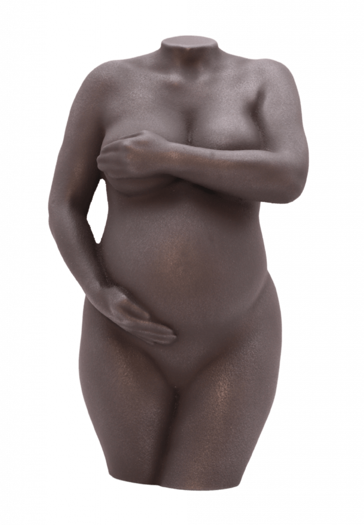 Representación tridimensional del cuerpo durante el embarazo.