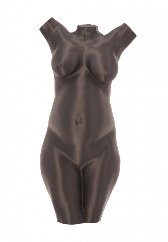 Rappresentazione dettagliata del pancione in formato artistico 3D.